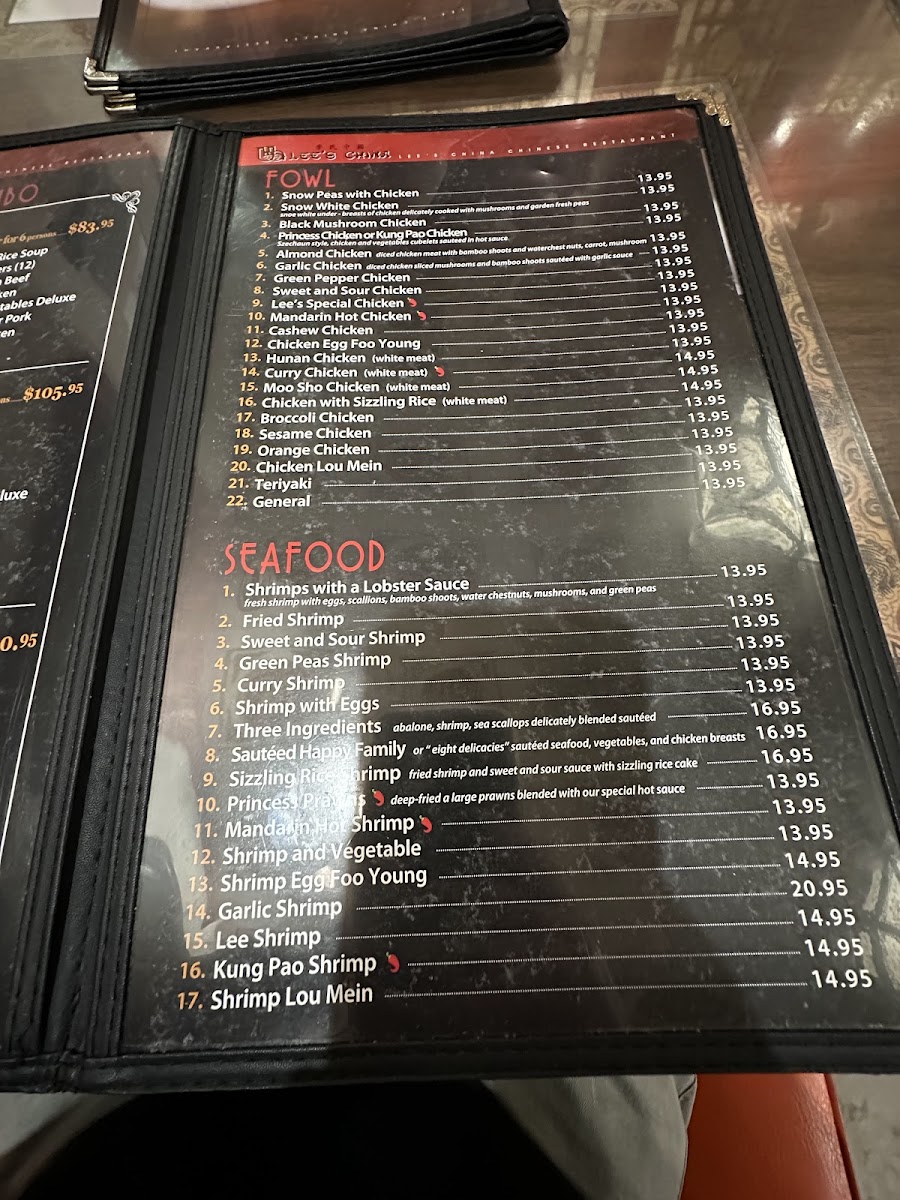 Lee’s China Menu - Image 1
